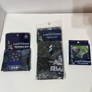 Disney Buzz Lightyear Reusable Bag, Tablecloth and Coasters NWT